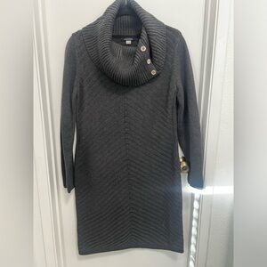 Tommy Hilfiger Women Gray Cowl Neck Sweater Dress
